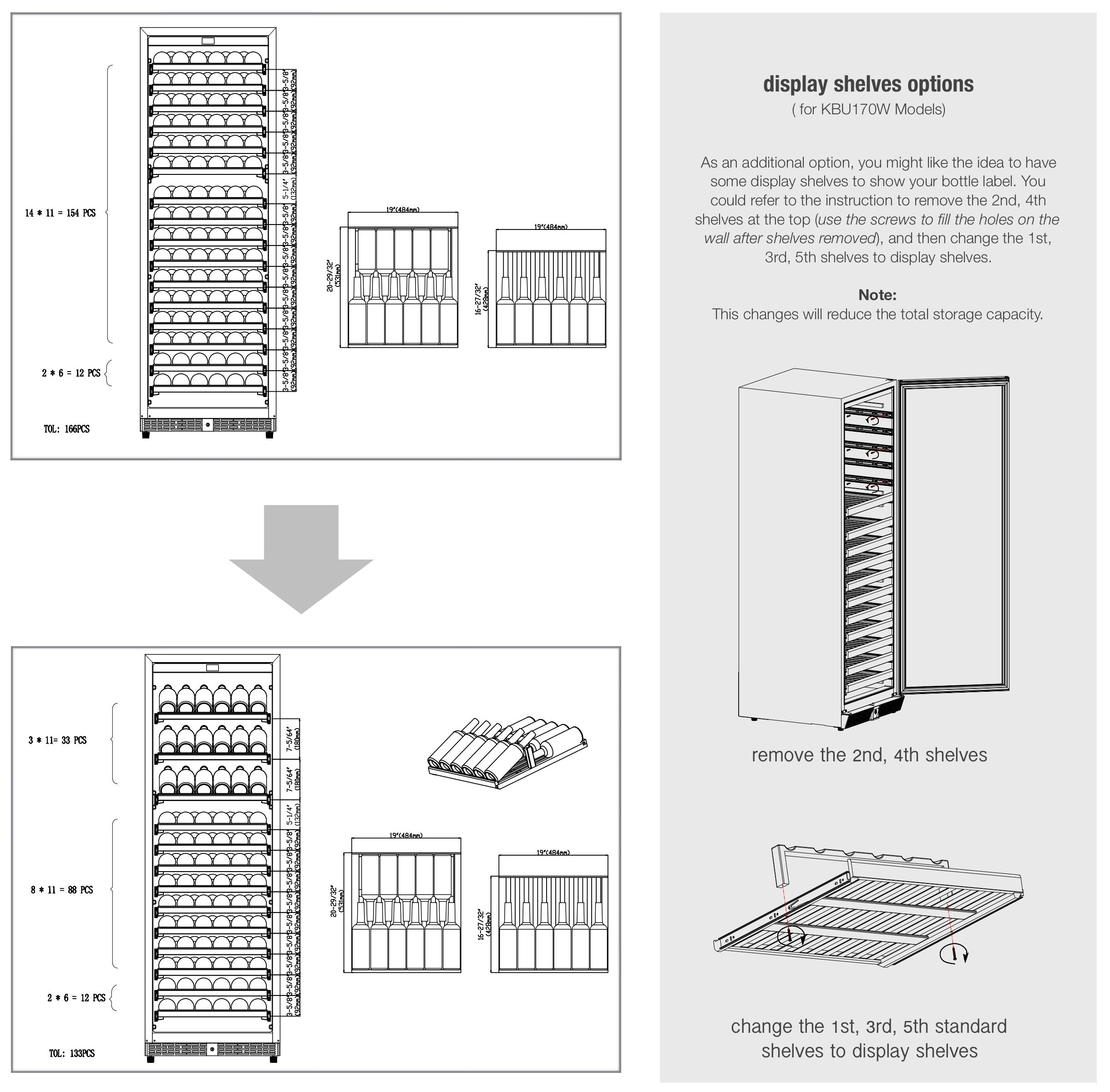 KingsBottle 166 Bottle Large Wine Cooler Refrigerator Drinks Cabinet KingsBottle 166 Bottle Large Wine Cooler Refrigerator Drinks Cabinet