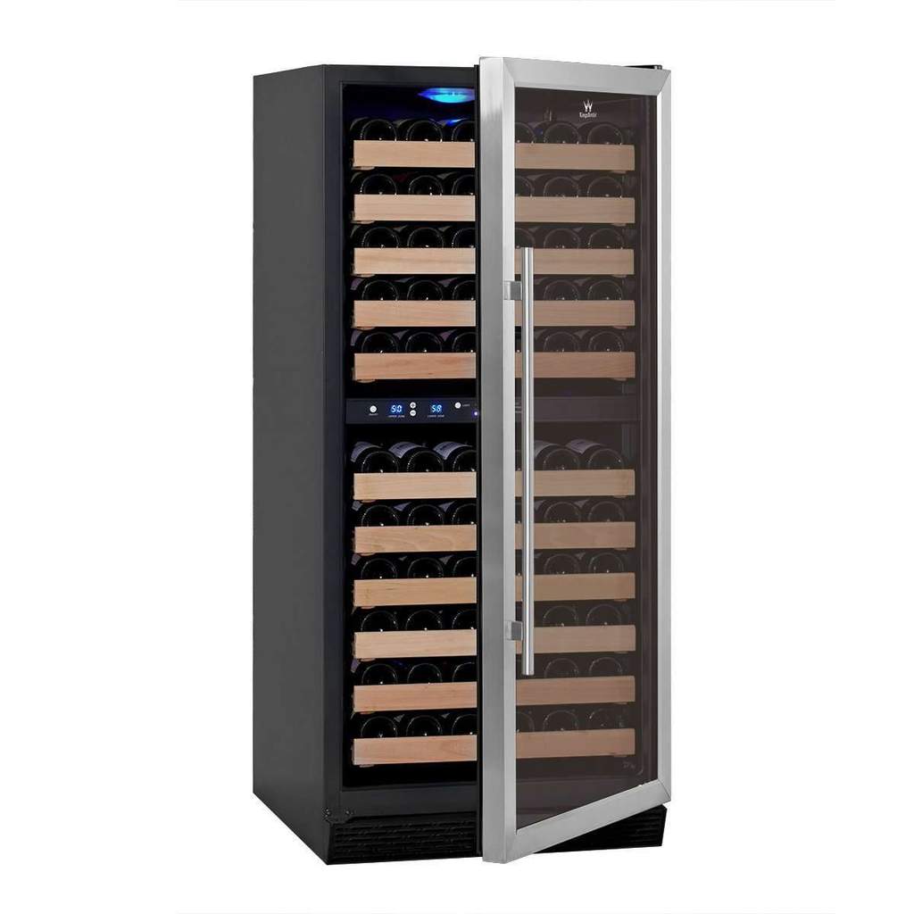 KingsBottle 100 Bottle Upright Dual Zone Wine Fridge For Home KingsBottle 100 Bottle Upright Dual Zone Wine Fridge For Home