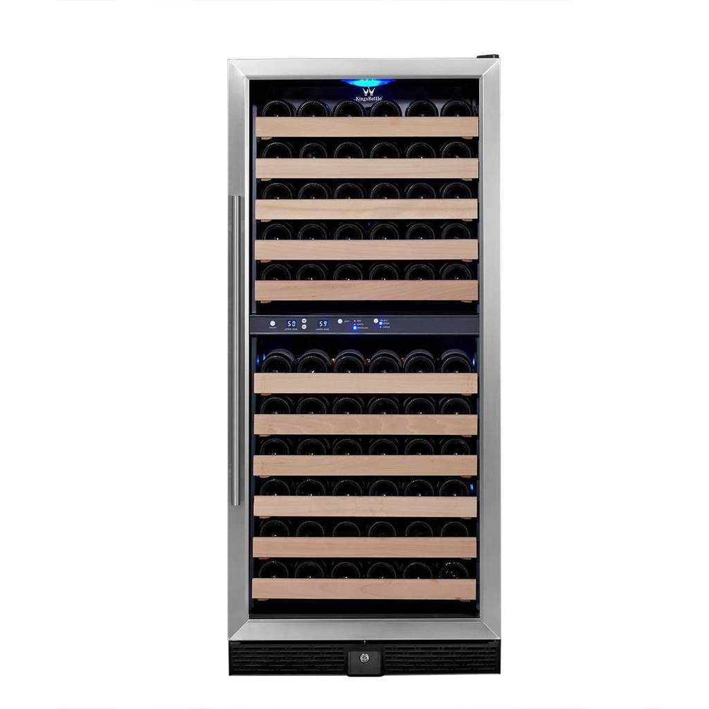 KingsBottle 100 Bottle Upright Dual Zone Wine Fridge For Home KingsBottle 100 Bottle Upright Dual Zone Wine Fridge For Home