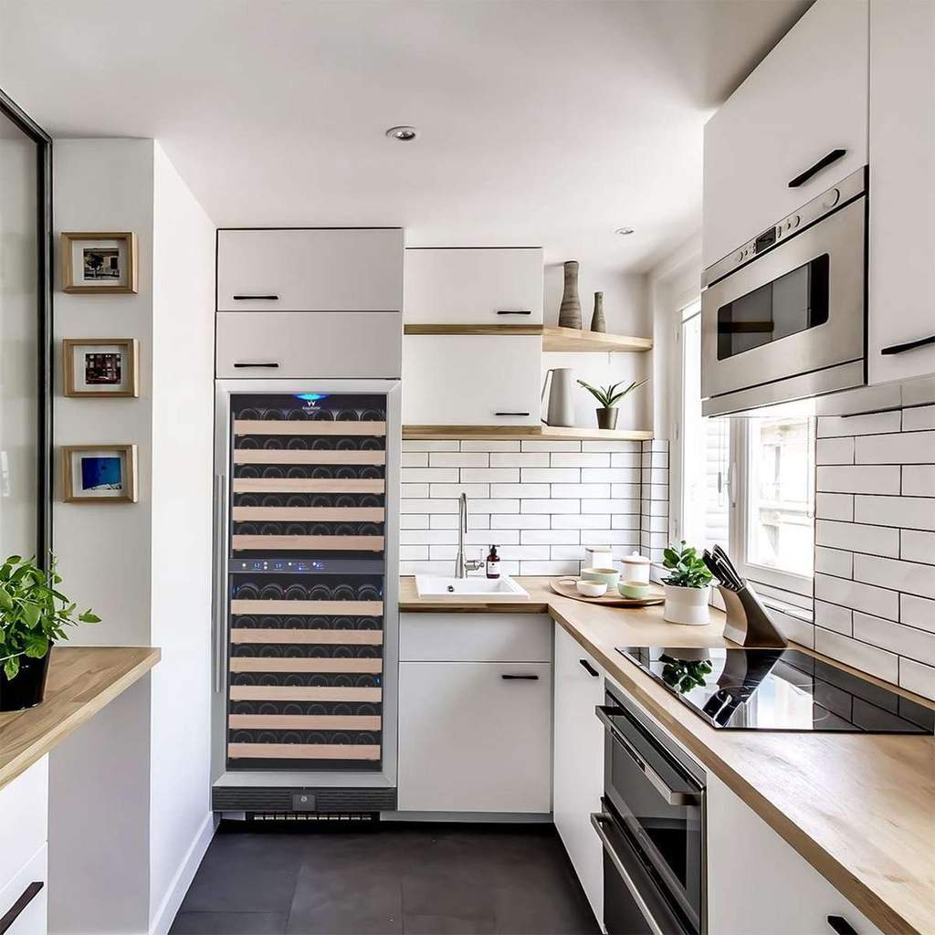 KingsBottle 100 Bottle Upright Dual Zone Wine Fridge For Home KingsBottle 100 Bottle Upright Dual Zone Wine Fridge For Home