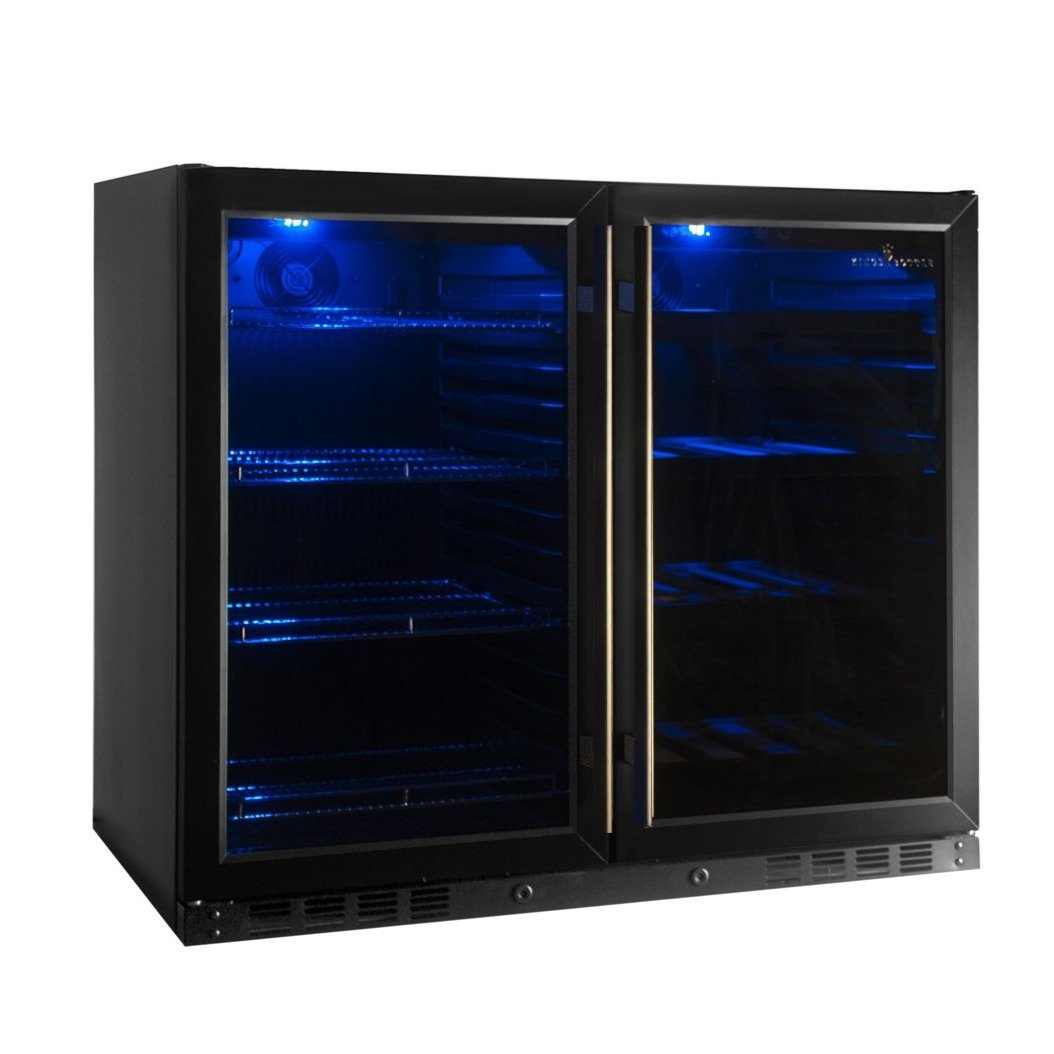 KingsBottle 39 Inch Under Counter Wine And Beer Fridge Combo KingsBottle 39 Inch Under Counter Wine And Beer Fridge Combo