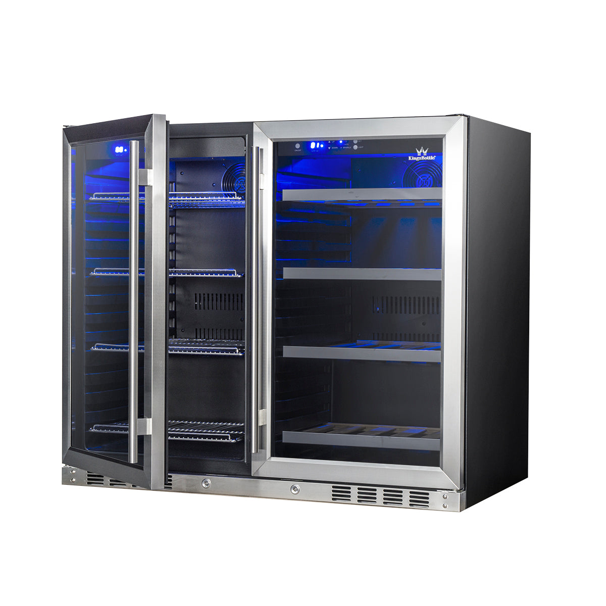 KingsBottle 39 Inch Under Counter Wine And Beer Fridge Combo KingsBottle 39 Inch Under Counter Wine And Beer Fridge Combo