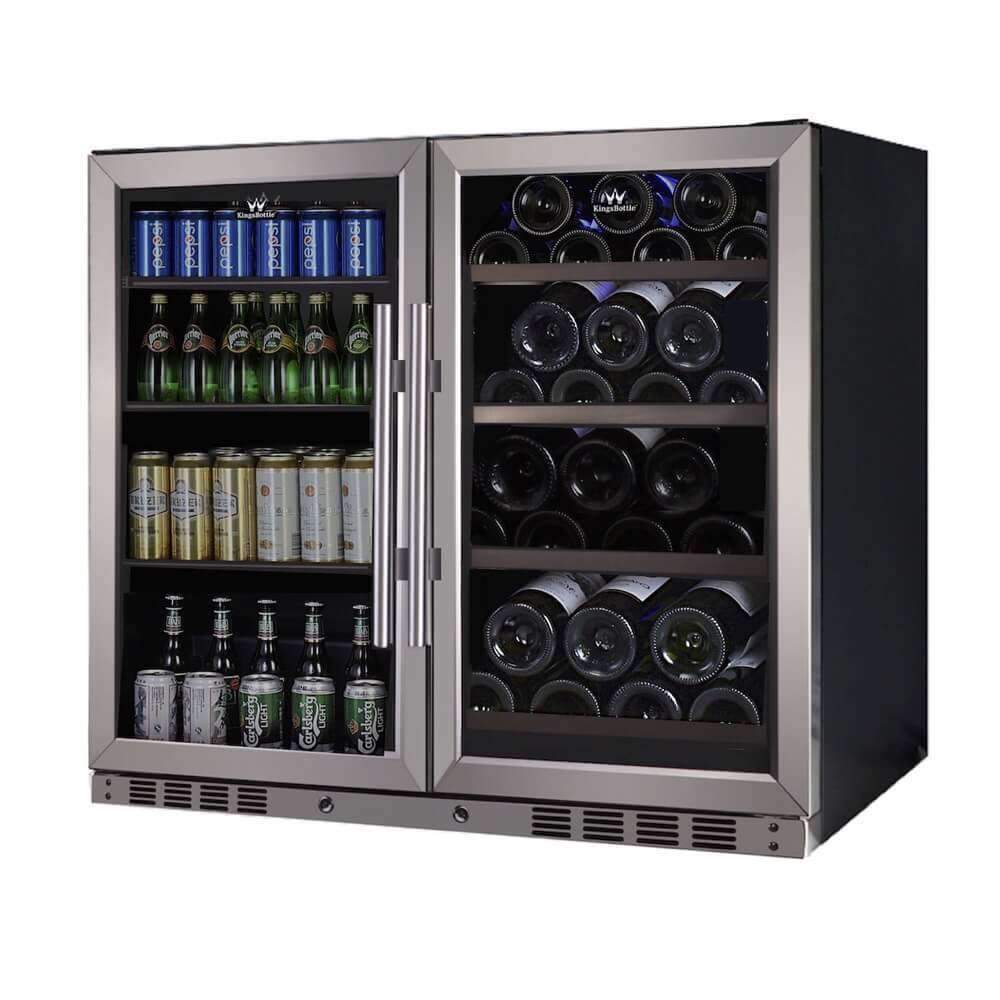 KingsBottle 39 Inch Under Counter Wine And Beer Fridge Combo KingsBottle 39 Inch Under Counter Wine And Beer Fridge Combo
