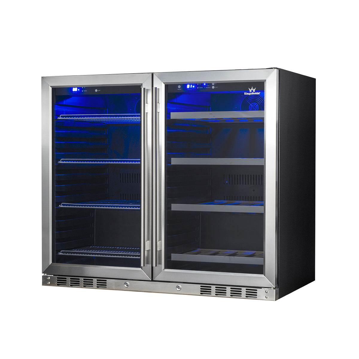 KingsBottle 39 Inch Under Counter Wine And Beer Fridge Combo KingsBottle 39 Inch Under Counter Wine And Beer Fridge Combo