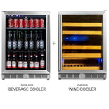 KingsBottle 48 Inch Glass Door Wine And Beverage Fridge Center Built-In or Freestanding KingsBottle 48 Inch Glass Door Wine And Beverage Fridge Center Built-In or Freestanding