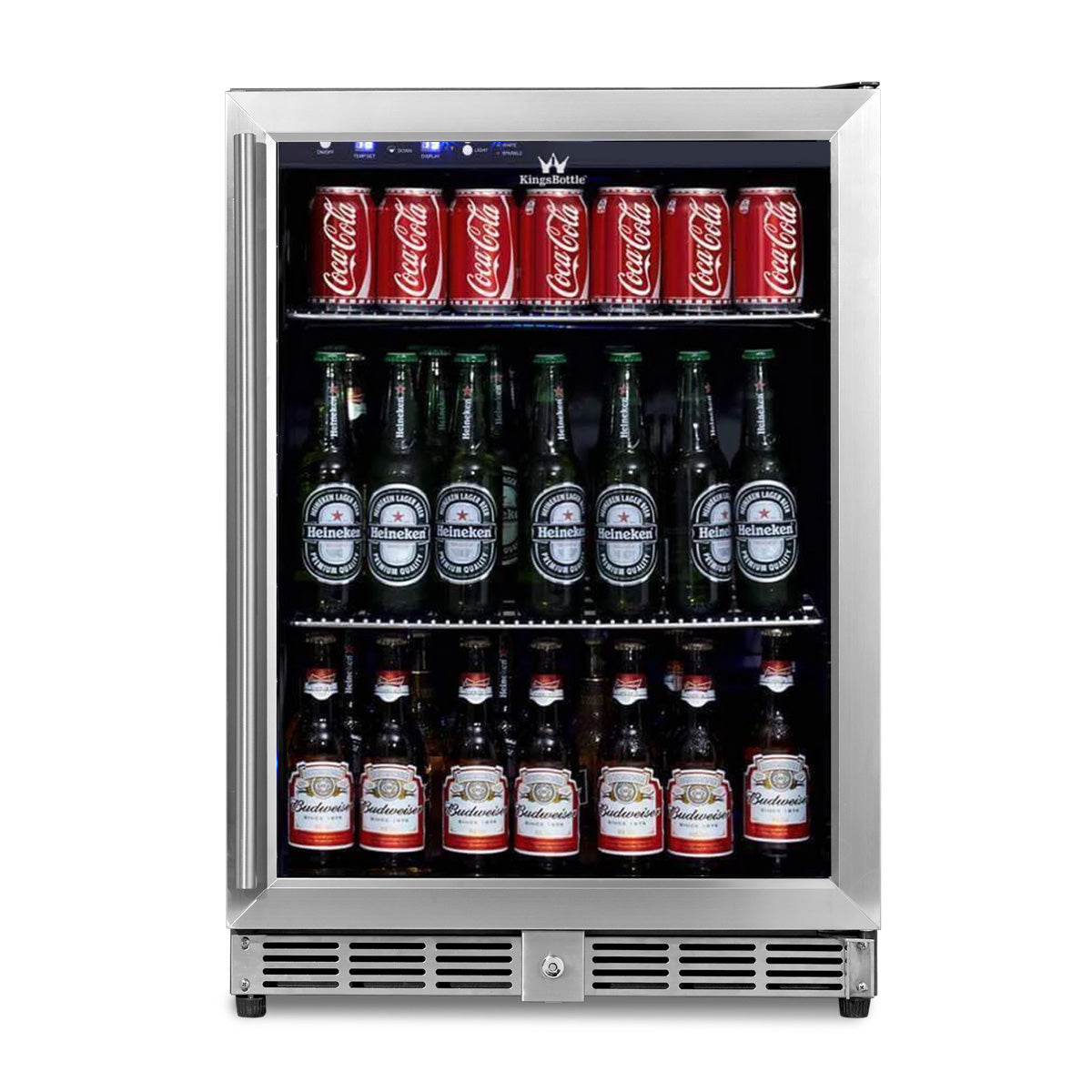 KingsBottle 24 Inch Under Counter Beer Cooler Fridge, Built-In or Freestanding KingsBottle 24 Inch Under Counter Beer Cooler Fridge, Built-In or Freestanding