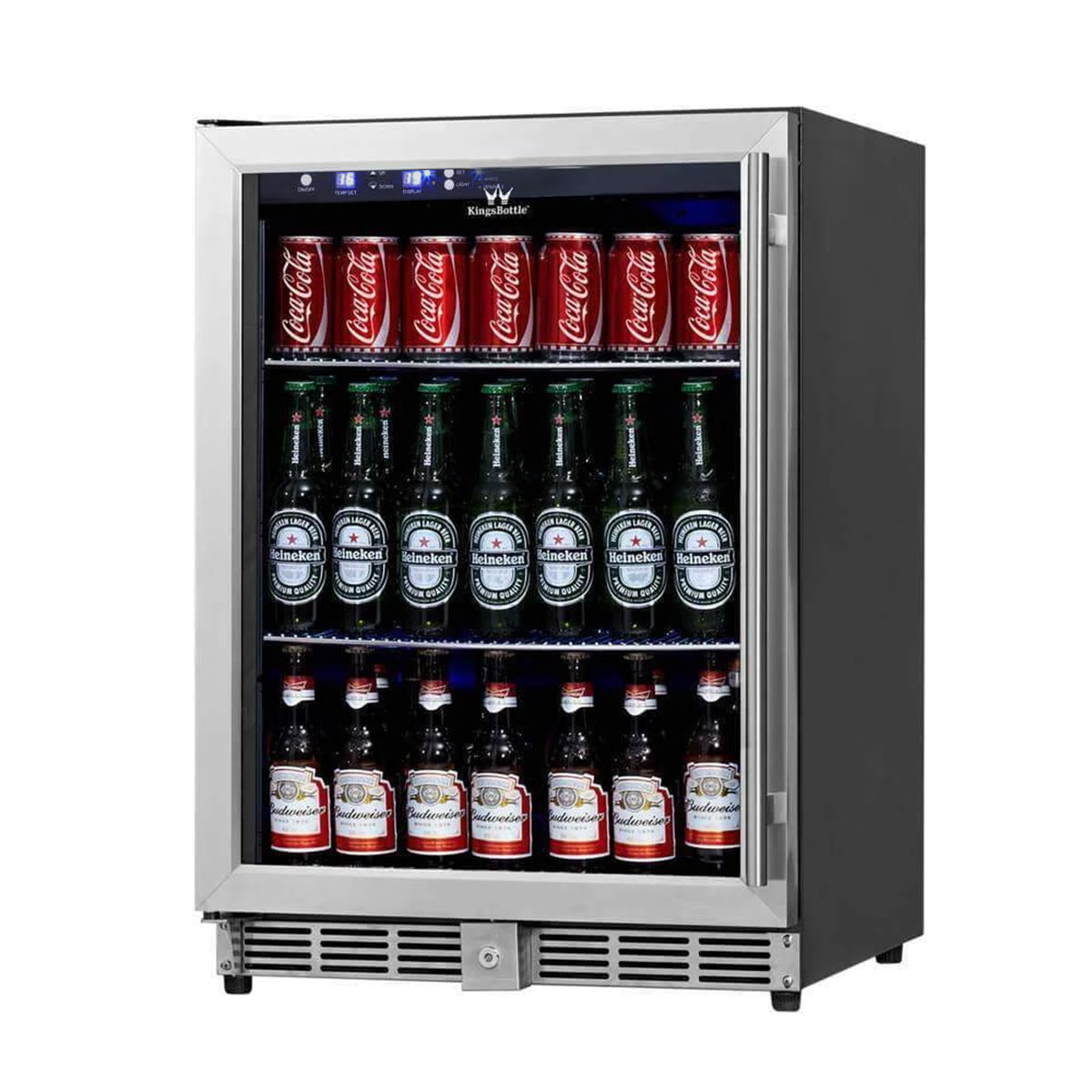 KingsBottle 24 Inch Under Counter Beer Cooler Fridge, Built-In or Freestanding KingsBottle 24 Inch Under Counter Beer Cooler Fridge, Built-In or Freestanding
