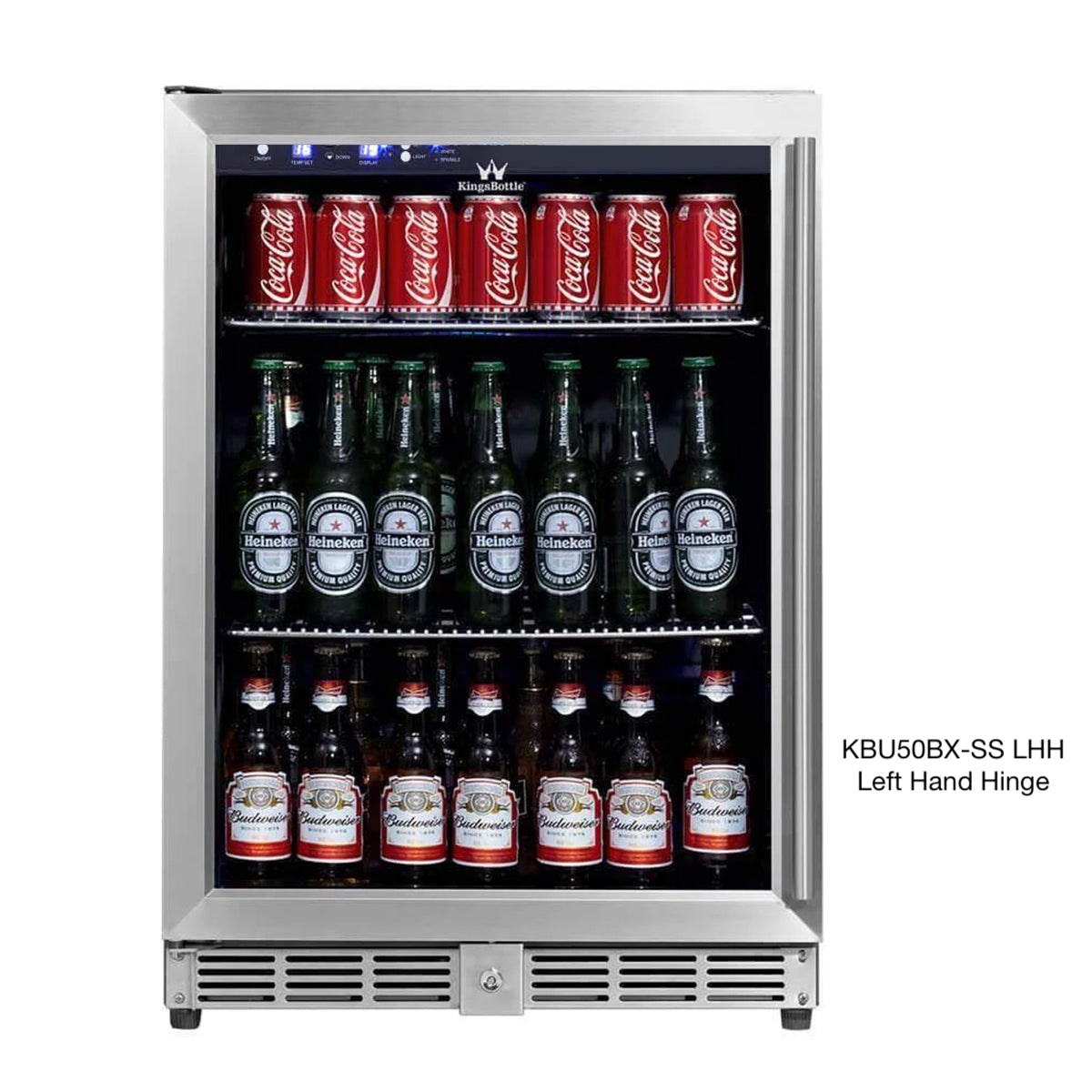 KingsBottle 24 Inch Under Counter Beer Cooler Fridge, Built-In or Freestanding KingsBottle 24 Inch Under Counter Beer Cooler Fridge, Built-In or Freestanding
