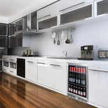 KingsBottle 24 Inch Under Counter Beer Cooler Fridge, Built-In or Freestanding KingsBottle 24 Inch Under Counter Beer Cooler Fridge, Built-In or Freestanding