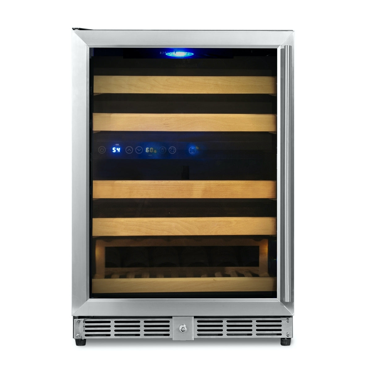 KingsBottle 44 Bottles 24 Inch Under Counter Dual Zone Wine Cooler Drinks KingsBottle 44 Bottles 24 Inch Under Counter Dual Zone Wine Cooler Drinks