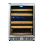 KingsBottle 44 Bottles 24 Inch Under Counter Dual Zone Wine Cooler Drinks KingsBottle 44 Bottles 24 Inch Under Counter Dual Zone Wine Cooler Drinks