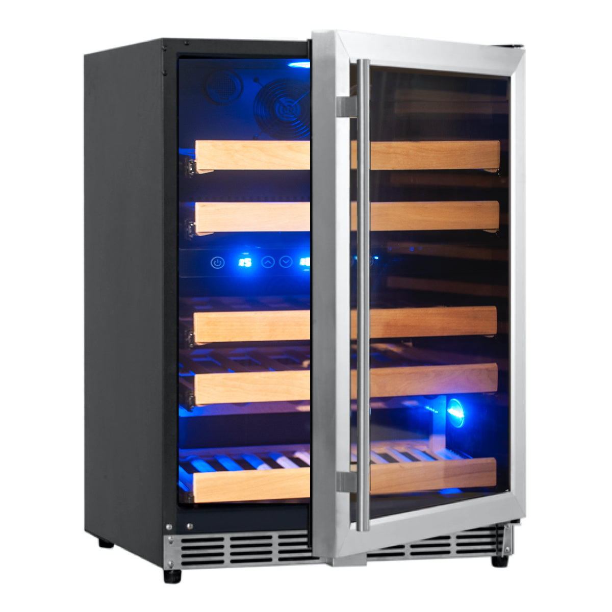 KingsBottle 44 Bottles 24 Inch Under Counter Dual Zone Wine Cooler Drinks KingsBottle 44 Bottles 24 Inch Under Counter Dual Zone Wine Cooler Drinks