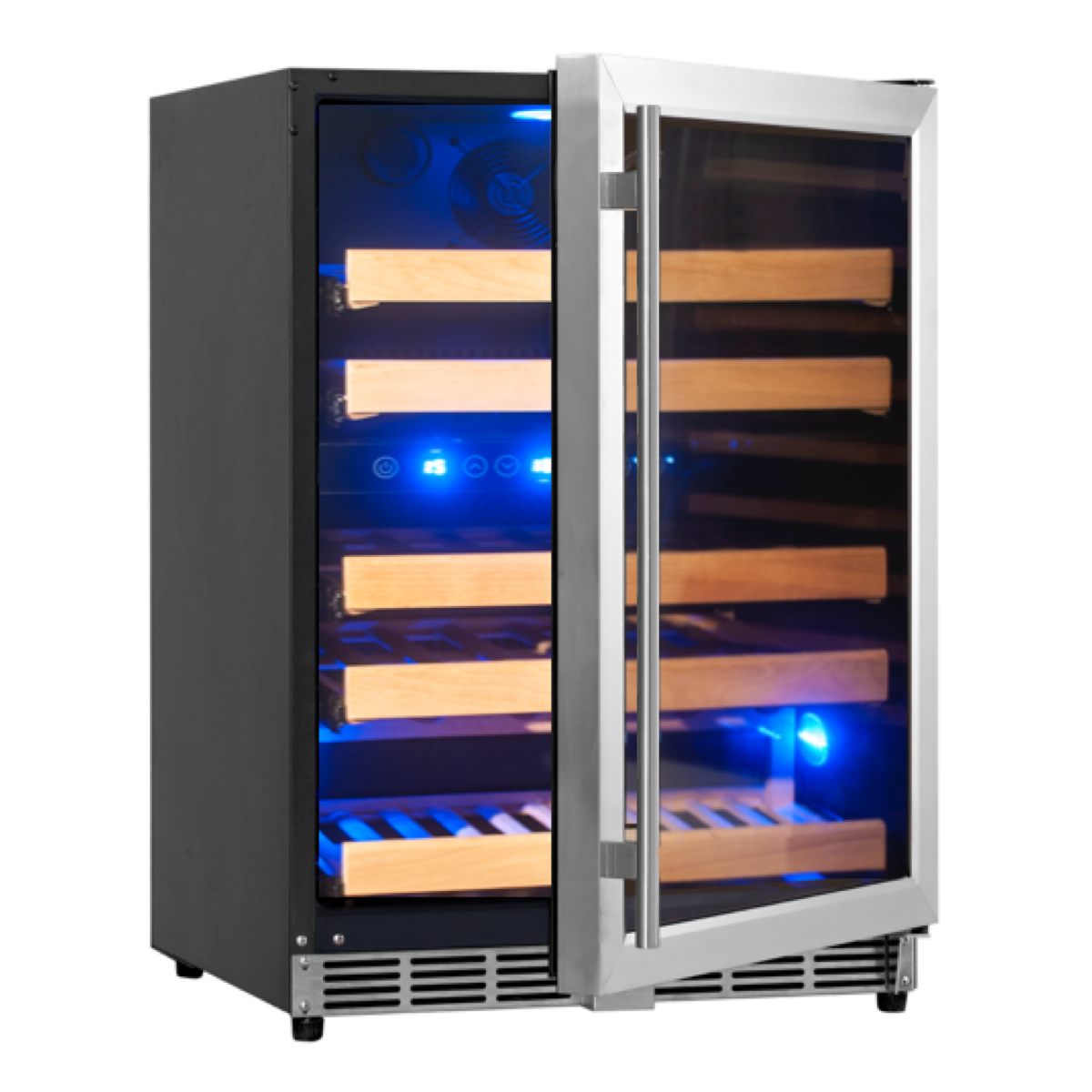 KingsBottle 44 Bottles 24 Inch Under Counter Dual Zone Wine Cooler Drinks KingsBottle 44 Bottles 24 Inch Under Counter Dual Zone Wine Cooler Drinks
