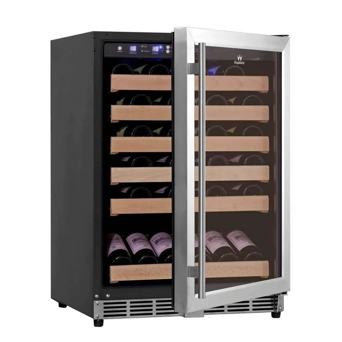 KingsBottle 46 Bottle 24 Inch Under Counter Wine Fridge Built-In or Freestanding KingsBottle 46 Bottle 24 Inch Under Counter Wine Fridge Built-In or Freestanding