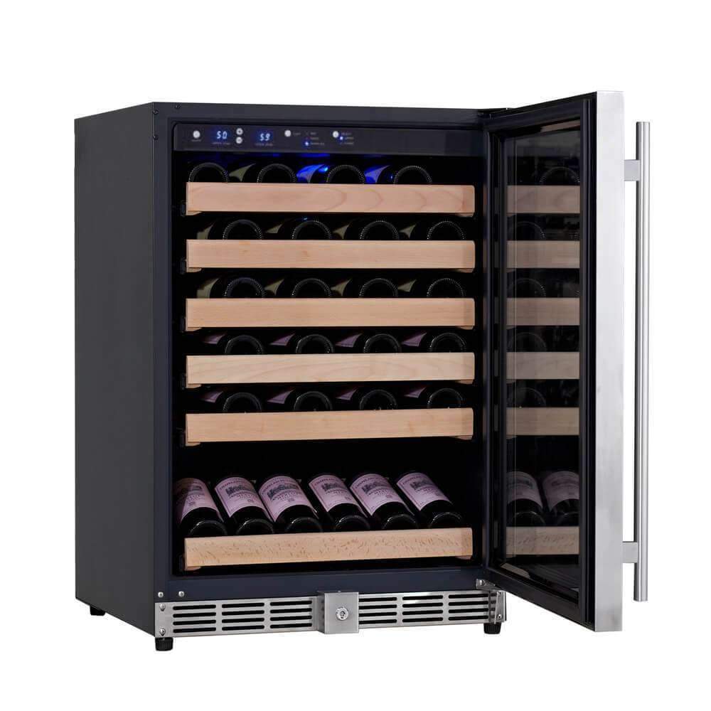 KingsBottle 46 Bottle 24 Inch Under Counter Wine Fridge Built-In or Freestanding KingsBottle 46 Bottle 24 Inch Under Counter Wine Fridge Built-In or Freestanding