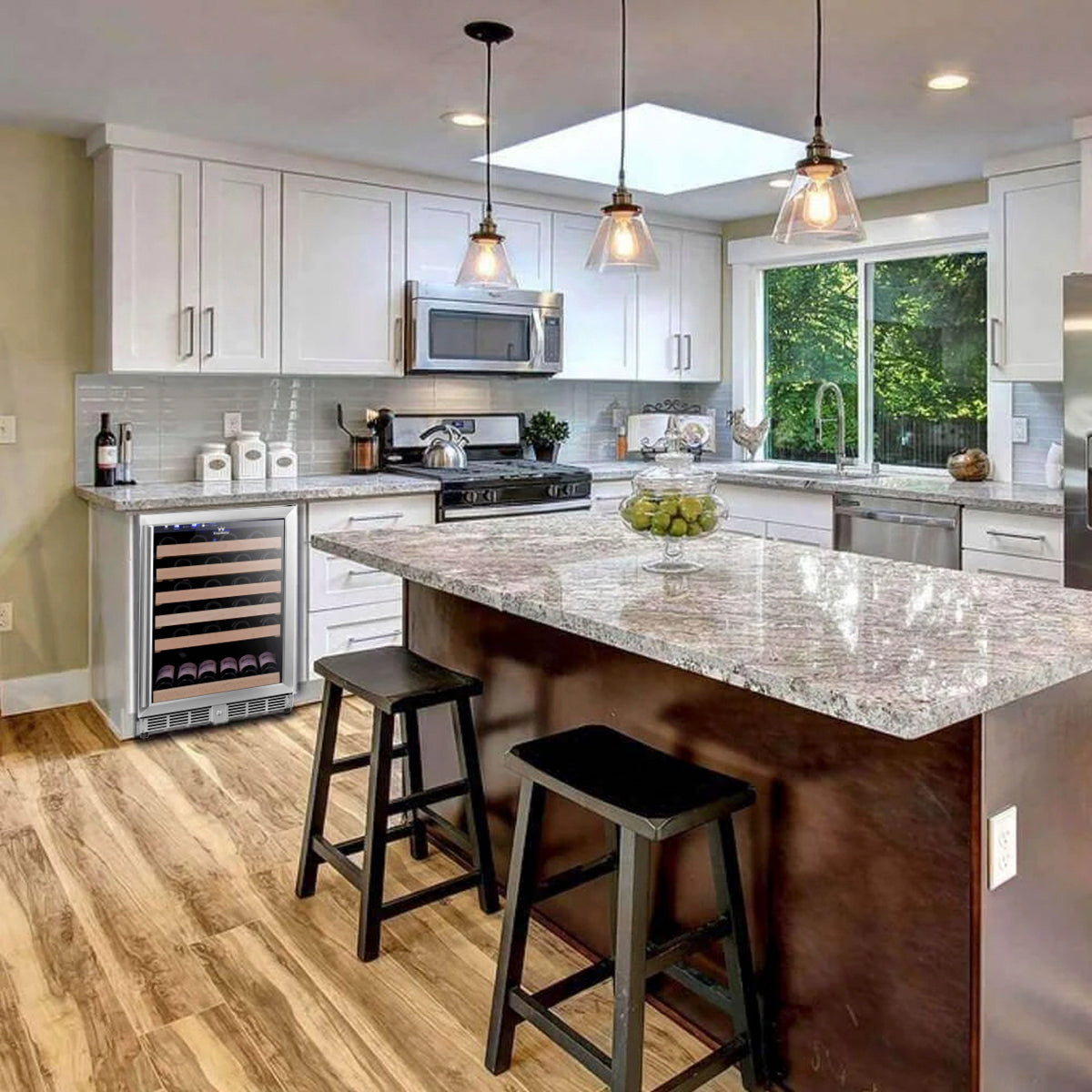 KingsBottle 46 Bottle 24 Inch Under Counter Wine Fridge Built-In or Freestanding KingsBottle 46 Bottle 24 Inch Under Counter Wine Fridge Built-In or Freestanding