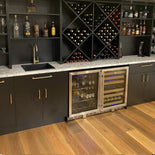 KingsBottle 48 Inch Glass Door Wine And Beverage Fridge Center Built-In or Freestanding